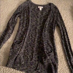 Black and gray button up cardigan
